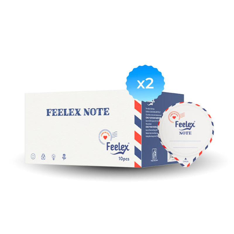 Combo 2 hộp Bao cao su siêu mỏng Feelex Note
