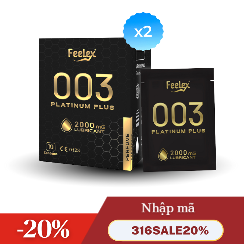 Combo 2 hộp Bao cao su nhiều gel Platinum Plus