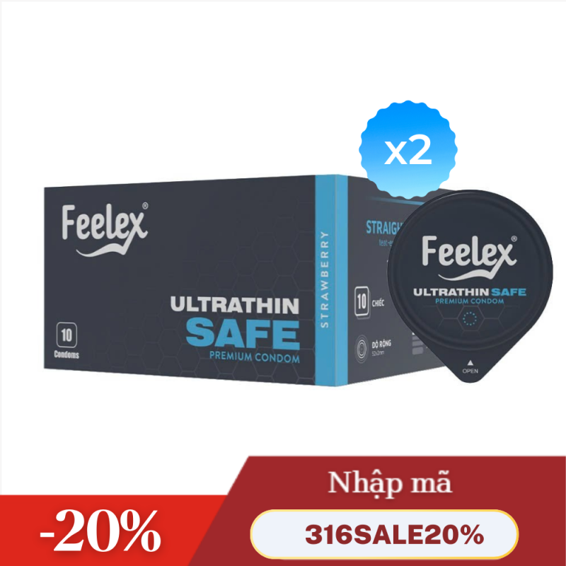 Combo 2 hộp Bao cao su Feelex Ultrathin Safe