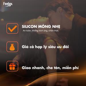 Bao cao su gân gai Feelex 2in1 nhiều Gel – Hộp 10 cái