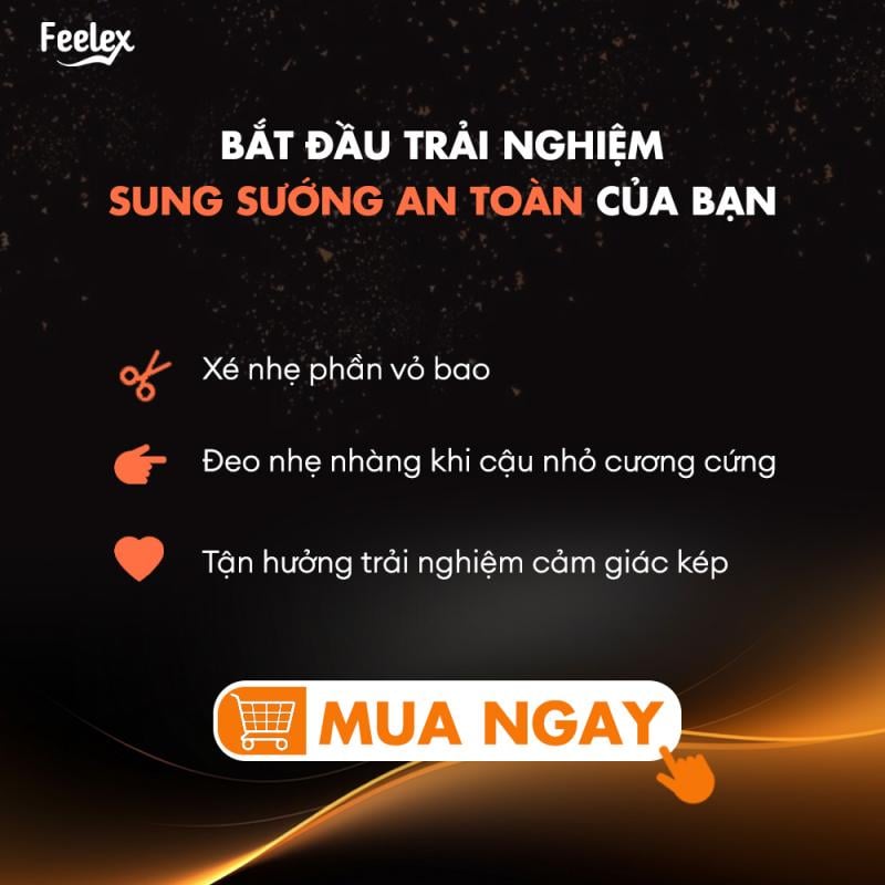 Bao cao su gân gai Feelex 2in1 nhiều Gel – Hộp 10 cái