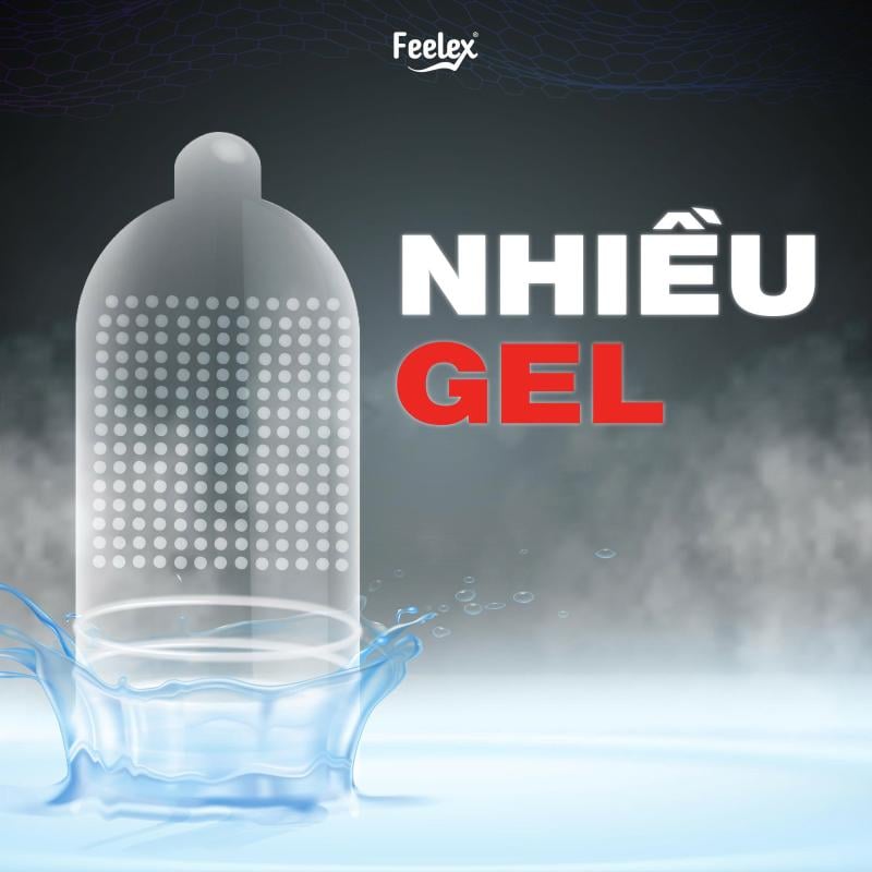 Bao cao su gân gai kéo dài thời gian Feelex 3in1 nhiều gel