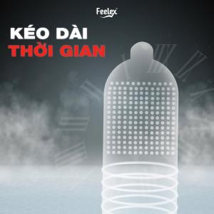Bao cao su gân gai kéo dài thời gian Feelex 3in1 nhiều gel