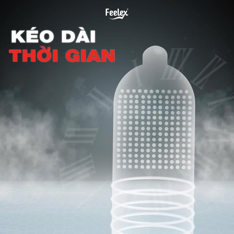 Bao cao su gân gai kéo dài thời gian Feelex 3in1 nhiều gel