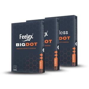 Bao cao su bi Feelex Bigdot | 3 Bi - 6 Bi - 9 Bi lớn, nhiều Gel