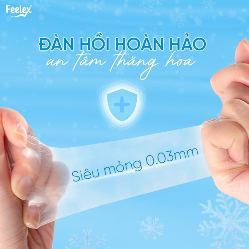 Bao cao su mát lạnh siêu mỏng Feelex Cooling vị bạc hà - Hộp 10 cái