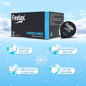 Bao cao su mát lạnh siêu mỏng Feelex Cooling vị bạc hà - Hộp 10 cái