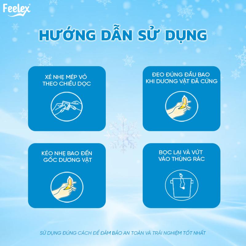 Bao cao su mát lạnh siêu mỏng Feelex Cooling vị bạc hà - Hộp 10 cái