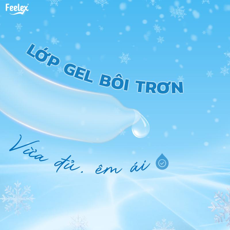 Bao cao su mát lạnh siêu mỏng Feelex Cooling vị bạc hà - Hộp 10 cái
