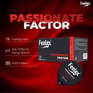 Bao cao su Nóng Feelex Passionate Factor siêu mỏng, nhiều gel - Hộp 10 cái
