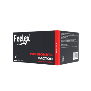 Bao cao su Feelex Passionate Factor siêu mỏng, nhiều gel, ấm nóng - Hộp 10 cái