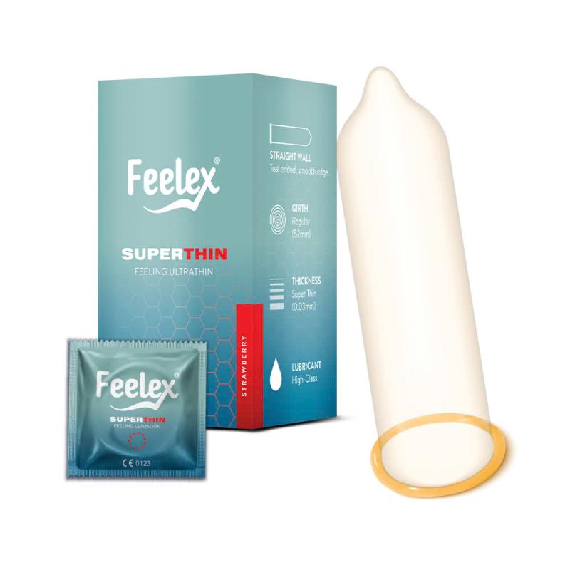 Bao cao su gia đình Feelex Superthin siêu mỏng - Hộp 30 cái
