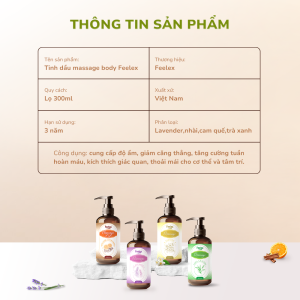 Dầu massage body Feelex nhiều mùi hương – 300ml