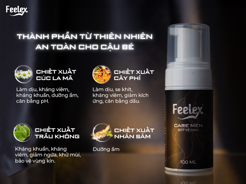 Dung dịch vệ sinh vùng kín nam Feelex Care Men – web 2