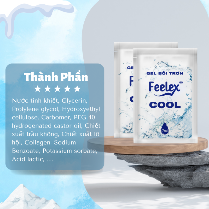 Gel bôi trơn gốc nước dạng gói Feelex Lubricant Cool – 7ml