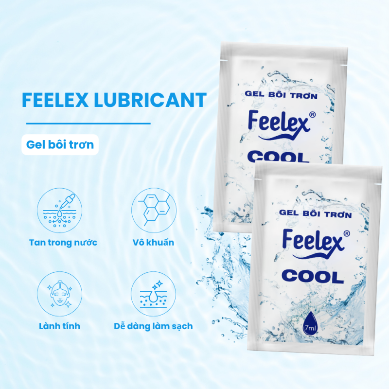 Gel bôi trơn gốc nước dạng gói Feelex Lubricant Cool – 7ml