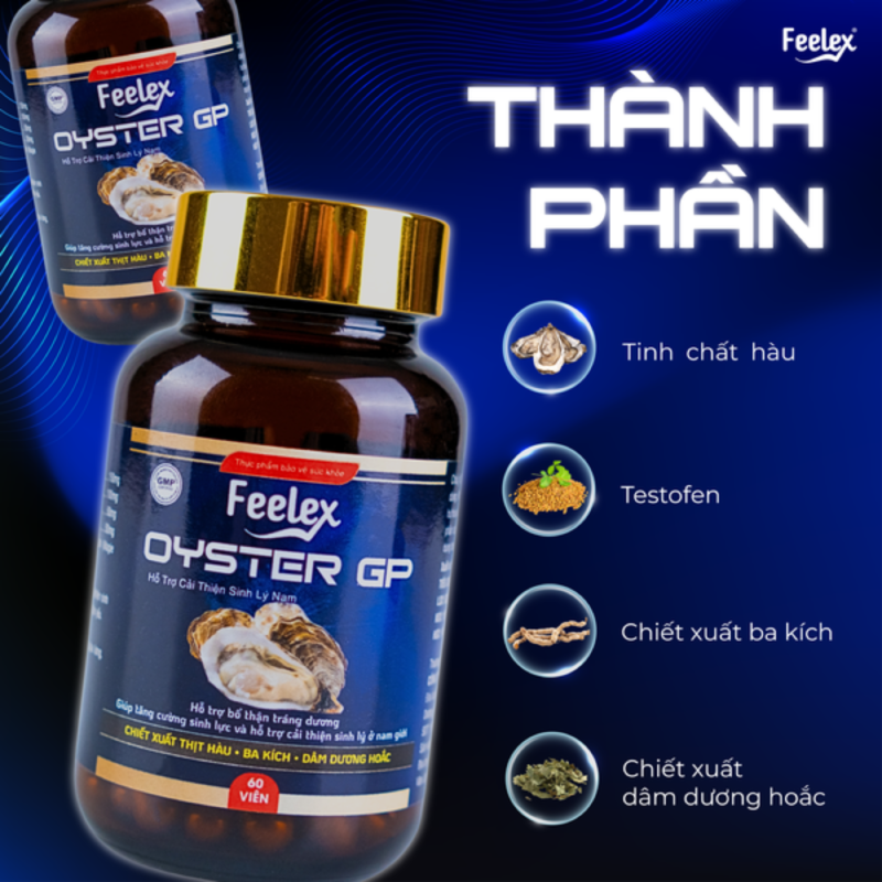 Tinh chất hàu biển cao cấp Feelex Oyster GP - Hộp 60 viên